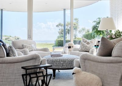 New Home Living Room with Sliding Doors